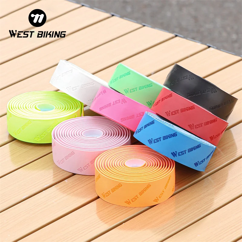 

WEST BIKING Embossing Anti Slip Handlebar Tape PU EVA Bike Bar Tape Cycling Shock Wrap Straps Bicycle Handlebar Winding Straps