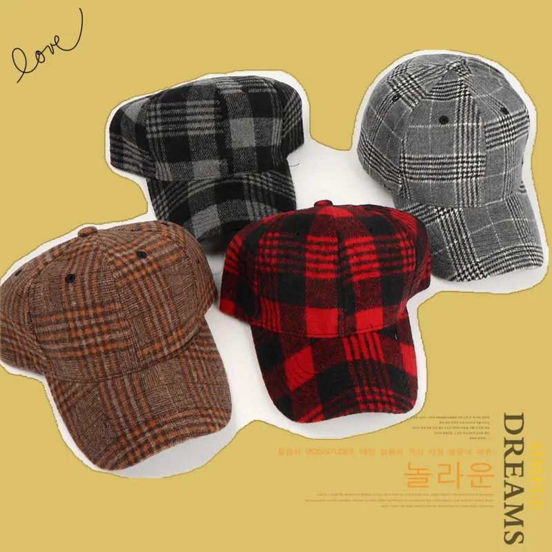 Plaid Baseball Cap For Men Women Visor Hat Adjustable Outdoor Sports Sunhat Baseball Cap hat Sports Sunhat Baseball Cap hat