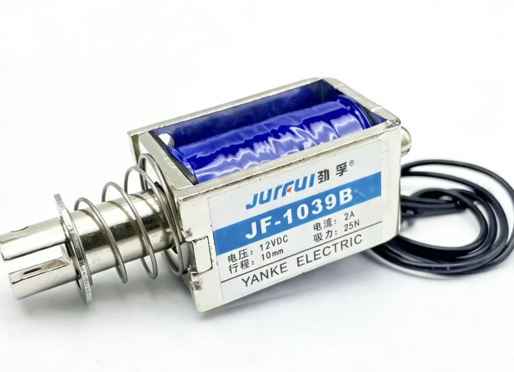 JF-1039B DC Electromagnet Frame Push-Pull Through-Type Electric Magnet Industrial Strength Magnetic Field 6V 12V 24V