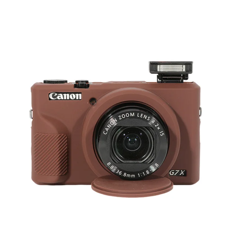 حافظة من السيليكون الناعم للكاميرا لكاميرا Canon G7X Mark III Mark ll حقيبة مطاطية للجسم لـ G7XII G7X2 G7XIII G7X3 مع واقي العدسة