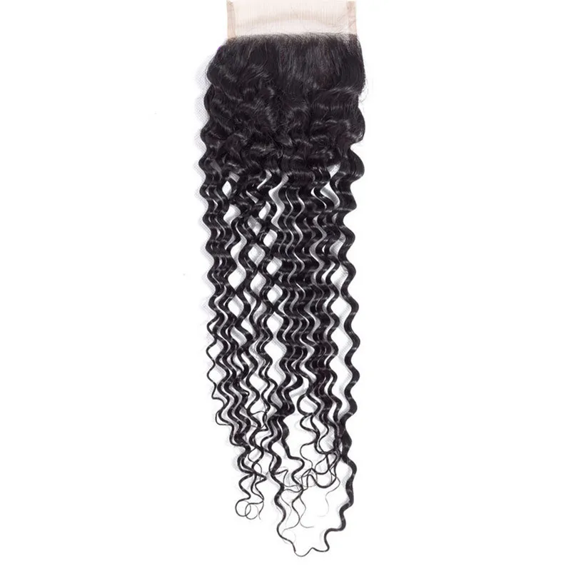 22" 4x4 Lace Closure, krauses, lockiges Echthaar, natürliche Farbe, echtes Echthaar, geeignet für die Herstellung von Perücken zu Hause, zum Schutz der Frisur. – Detail 5
