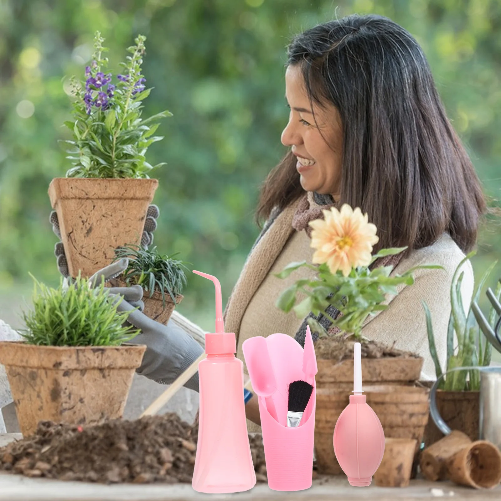 

1Set Garden Tool Set Lightweight PP Material Ergonomic Handle for Soil Loosening Planting Transplanting Succulents Portable