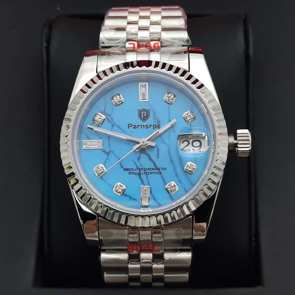 Parnsrpe - Men's 36mm and 39mm Automatic Mechanical Watch, Sapphire Glass, Stainless Steel Water Resistant Watch