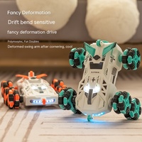 Double Sided Drift Car 360 ° Rotation Six Wheel Climbing Stunt Car Deformation Ladder Spray Light Music Remote Control Car Gift