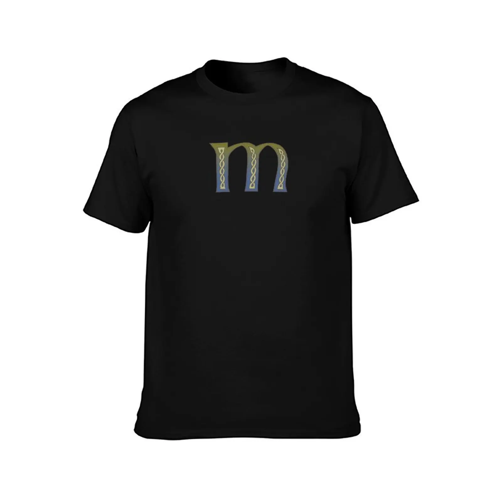Celtic Knotwork Alphabet - Letter M T-Shirt High Elasticity Sports Tee Shirt T-Shirt