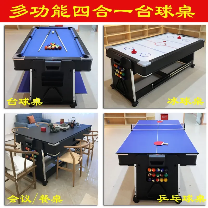 

Billiards Table Household Adult American Standard Multifunctional 4-in-1 Ice Hockey Tennis