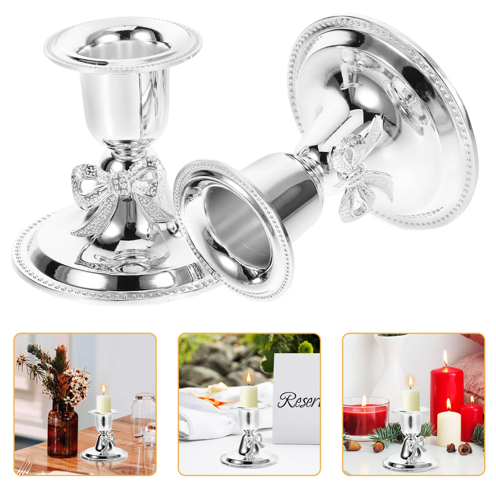 2 قطعة حامل معدني خمر الرجعية سبائك الزنك الشمعدان حامل منضدية ديكور حفلة مأدبة محور الاسترخاء