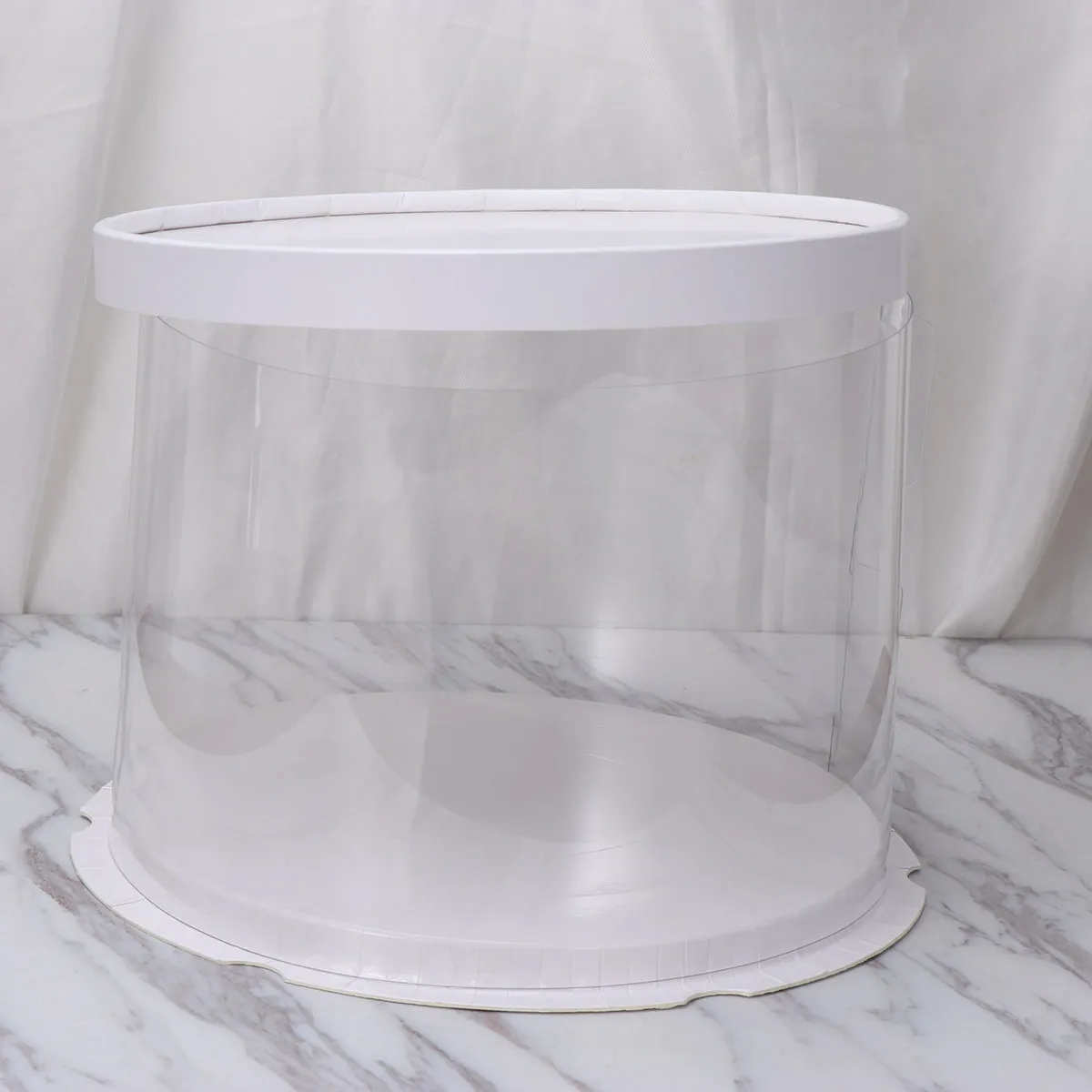 Eco-Friendly Round Paperboard Pet Cake Box with Transparent Window – 6 Inch Dessert Packaging for Bakeries & Tea Rooms