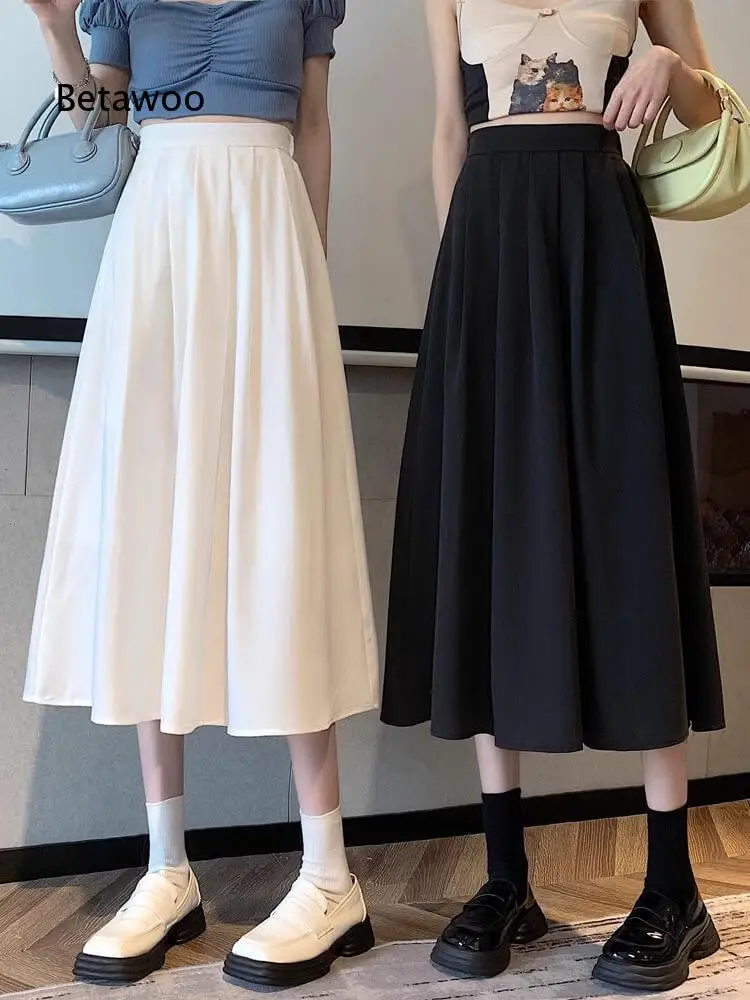 Umbrella Style Half Skirt For Women High Waist Pleated A Line Skirt With Nice Drape Figure Flattering Garment For Petite Figure