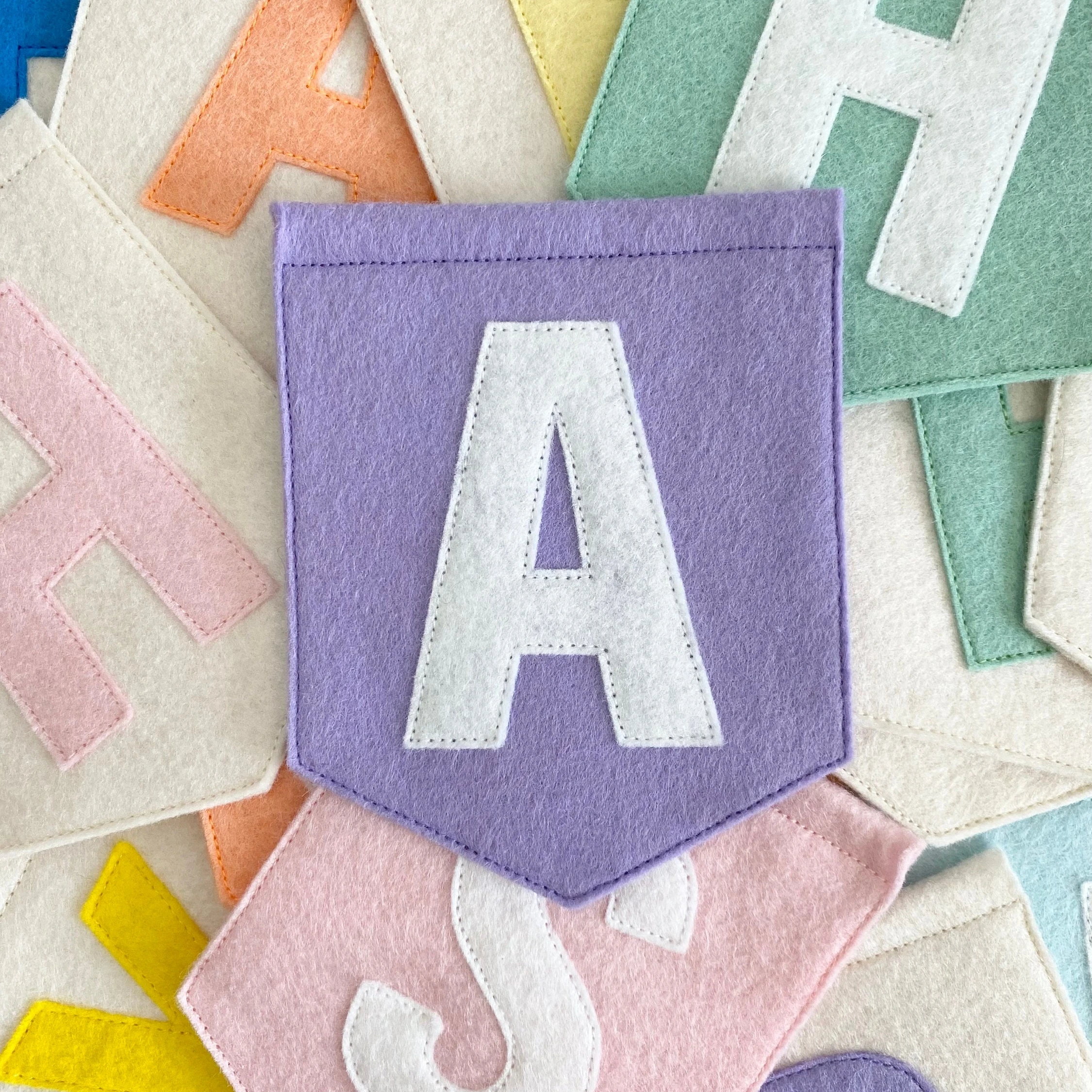 Personalized Felt Name Banner, Custom Pink Rainbow Bunting Garland,  Wall Decor, Baby Girl Name Sign, Birthday Party Decoration