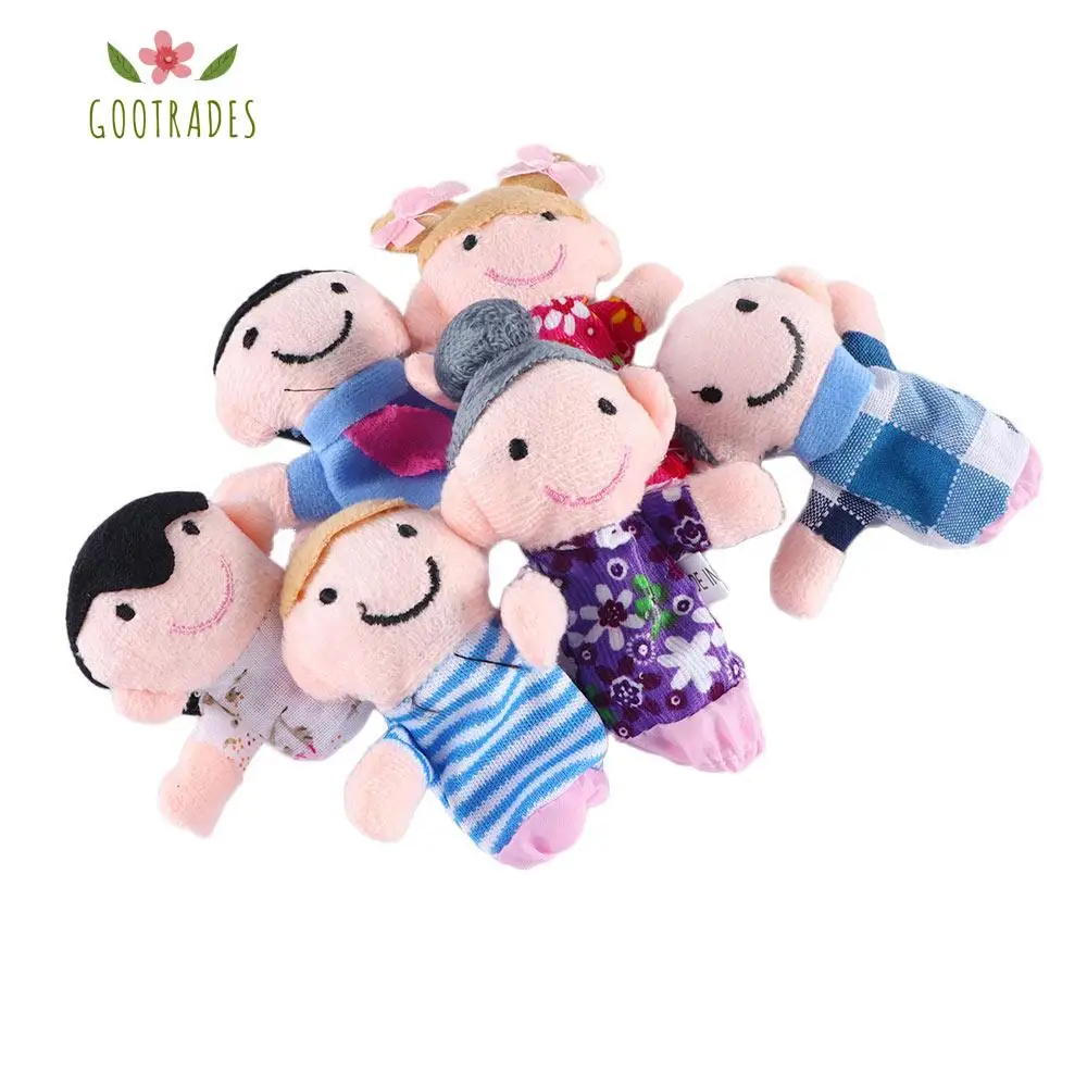 Eltern-Kind-Spielzeug Stoff puppe Spielzeug Jungen Mädchen Spielzeug Cartoon Puppe Plüschtiere Familie Finger puppen Set Finger puppe Handpuppe