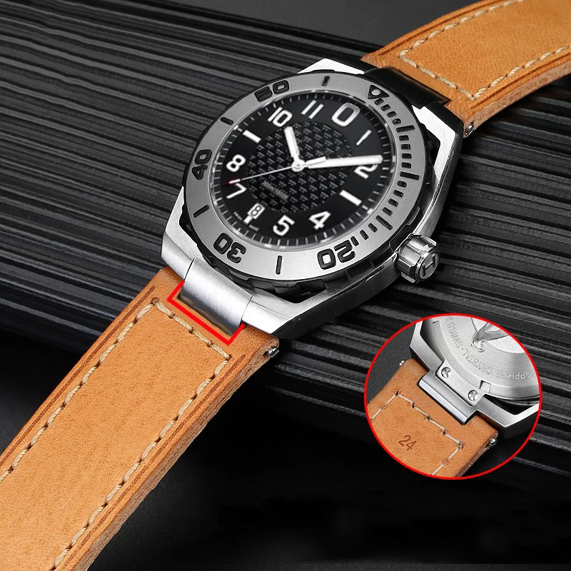 Modified Genuine Leather Strap for Hamilton Khaki Navy Devil Fish H78716333 H78716983 Series Men's Watch Accessories bracelet