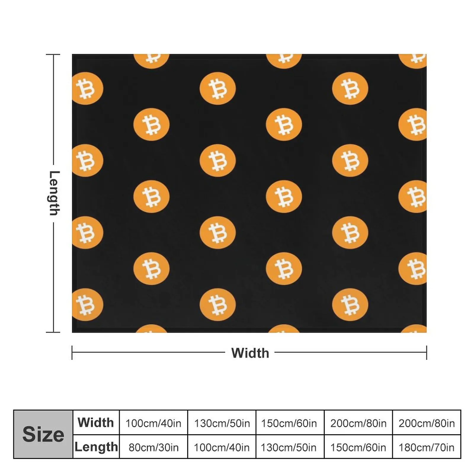 Bitcoin BTC Classic Cryptocurrency Logo Throw Blanket decorative Comforter Blankets