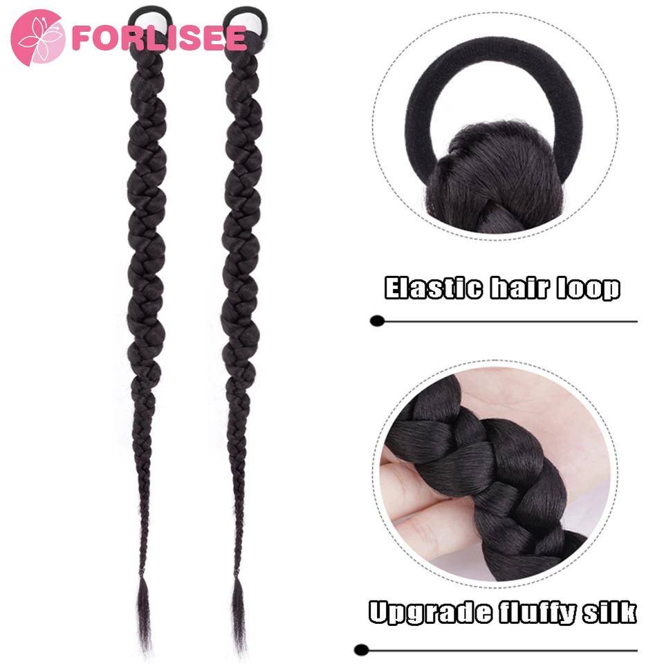 Synthetic Twisted Braid Boxing Braid Wig Spicy Girl Fried Dough Twists Braid Fake Ponytail Dirty Braid Wig Pigtail Long Braid