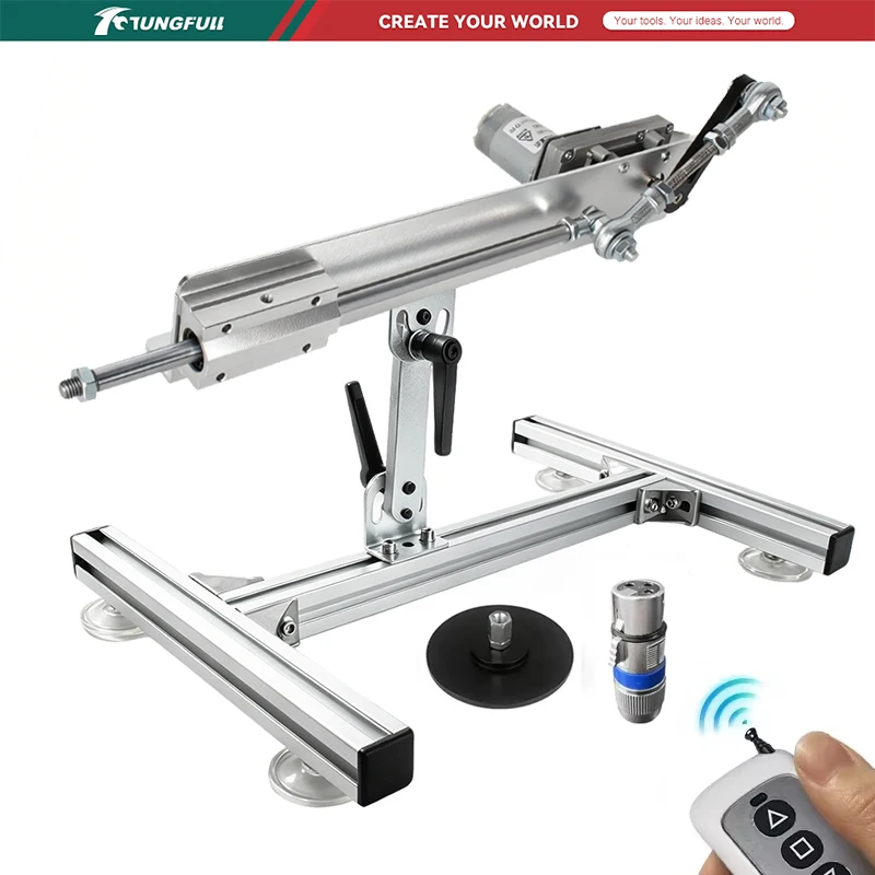 TUNGFULL Remote Control Telescopic Linear Actuator 6-20cm Adjustable Stroke with Suction Cup Bracket for DIY Projects