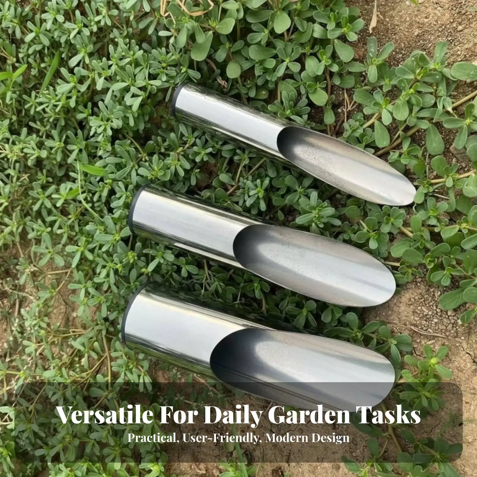 Stainless Steel Gardening Shovel Soil Digger Small Tool for Planting and Potting Transplant Aid for Indoor Outdoor Garden Work