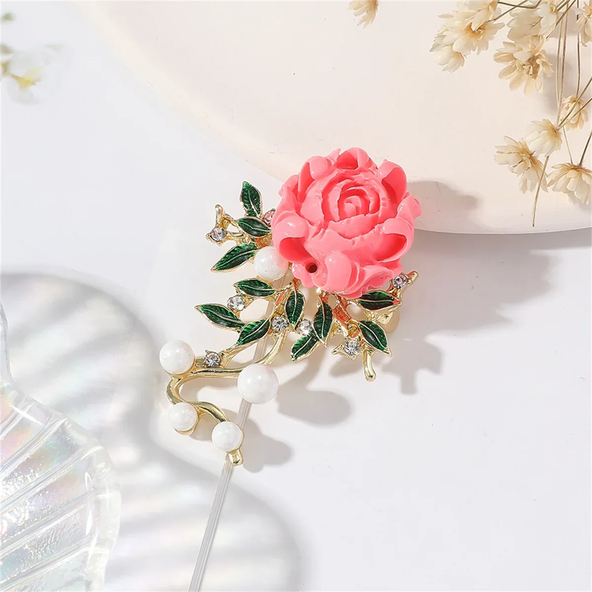 Peony Flower Brooch Pin Luxurious Romantic Temperament Chest Flower Trend Jewelry Exquisite Fashion Party Banquet Birthday Gift