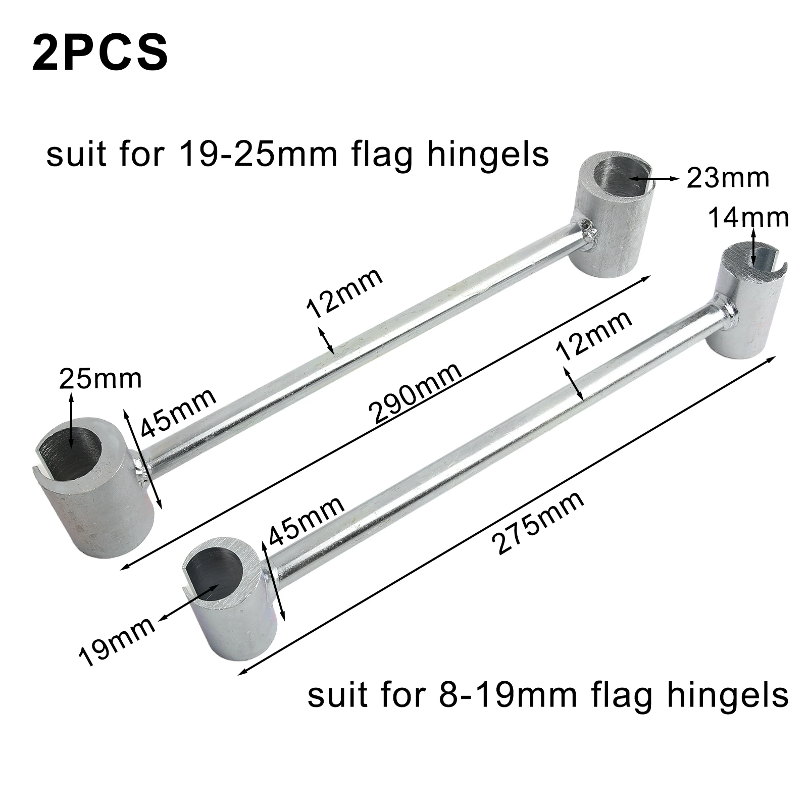 1/2PCS Chiave di regolazione cerniera porta Piegatubi Gap Strumento di riparazione per cerniere bandiera 8-19mm/19-25mm Argento