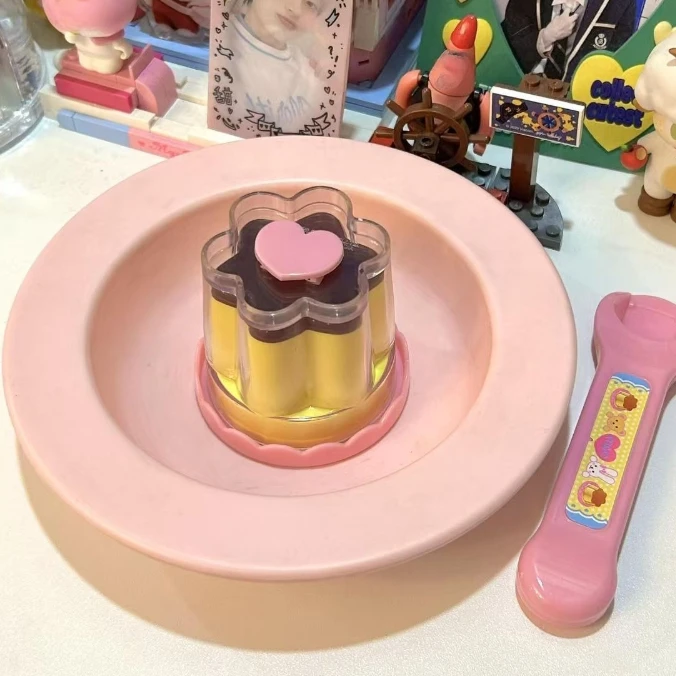 لعبة بودنغ الطعام للتغذية محاكاة لعب الأدوار التعليم المبكر لطيف هلام الفراولة بودنغ مجموعة الحلي نماذج للأطفال الفتيات