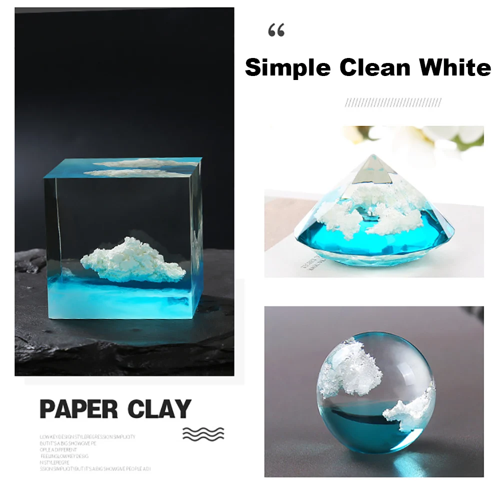 For fun 80g/Bag Resin Filling Decoration Epoxy Resin White Paper Clay Resin Filler Decoration Cloud Clay DIY Resin Crafts