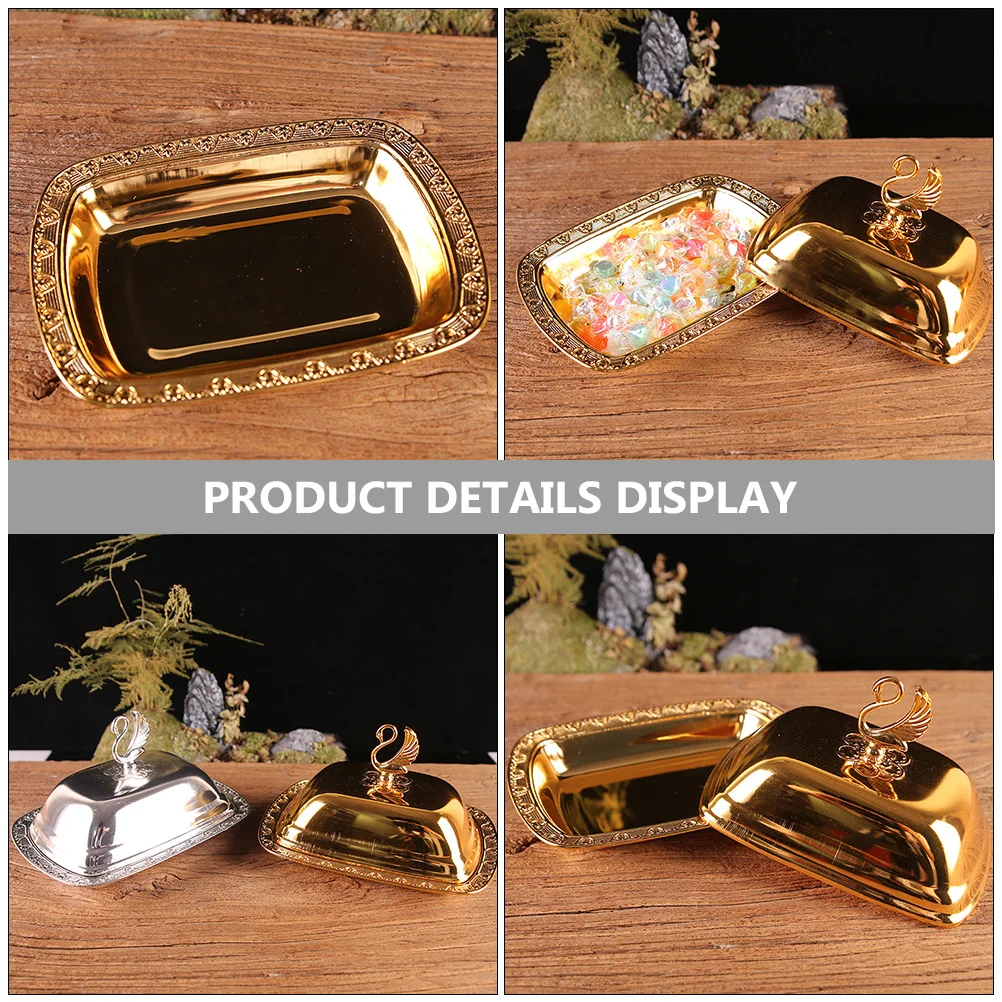 

European Style Zero Snack Tray Stainless Steel Dessert Plate Candy Nuts Fruit Dried Food Organizer Fruits Tray