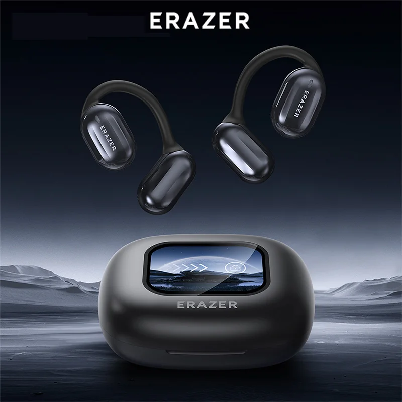 Erazer XP2 Earphones Bluetooth 5.4 OWS Sports Wireless Headphones Erazer Earbuds Color Screen Touch Support TF card