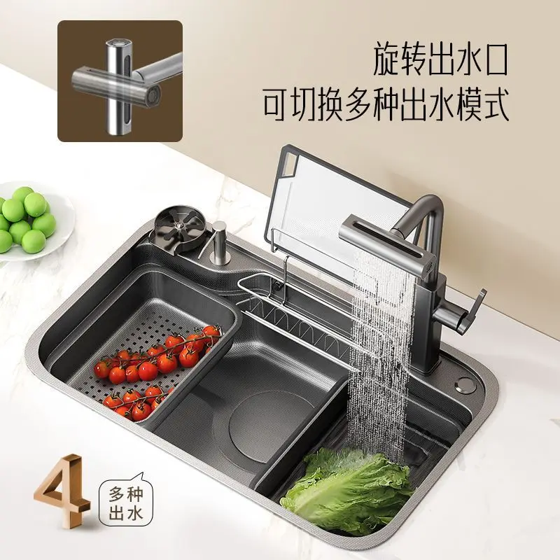 Stainless steel, kitchen sink, Japanese-style large single sink, dishwashing