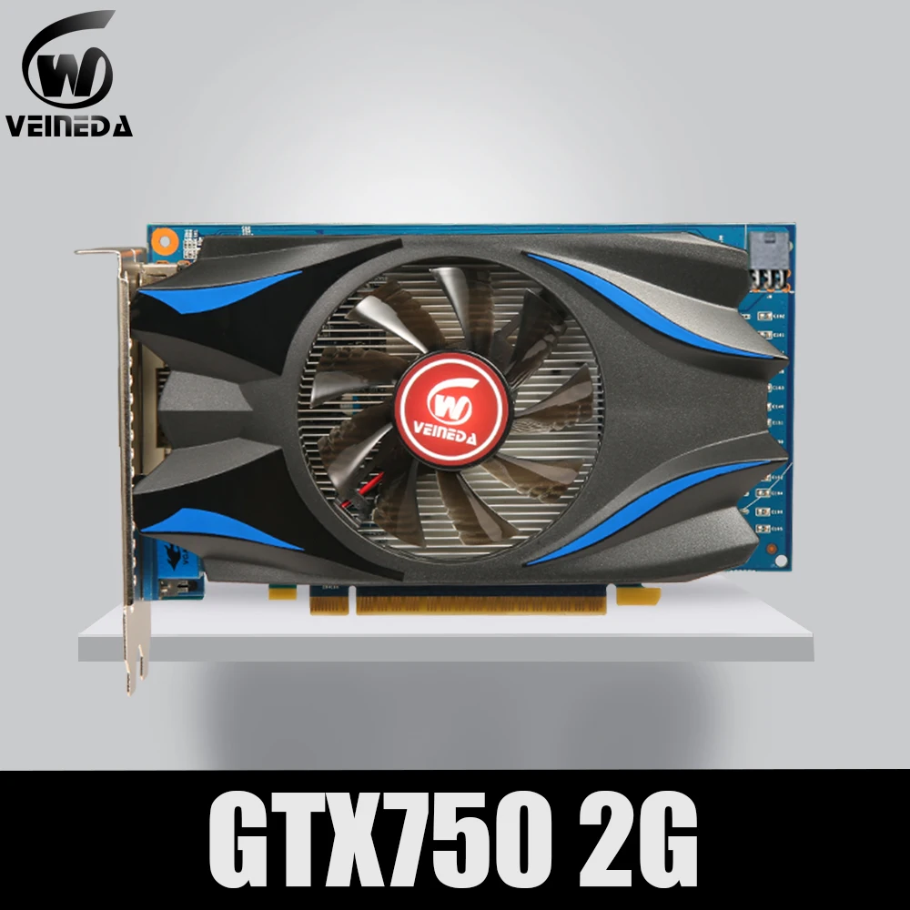 Veineda Video Card GPU GTX750 2GB GDDR5 Graphic card Instantkill GTX650Ti ,HD6850 ,R7 350 For nVIDIA Geforce Games Refurbished