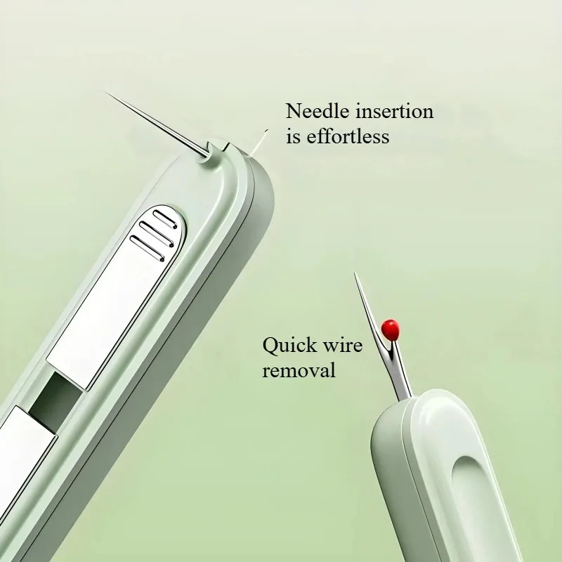 2-in-1 Sewing Repair Tool – Manual Needle Threader with Point Insertion & Stitch Ripper (Multi-Functional Hand Stitching Kit)