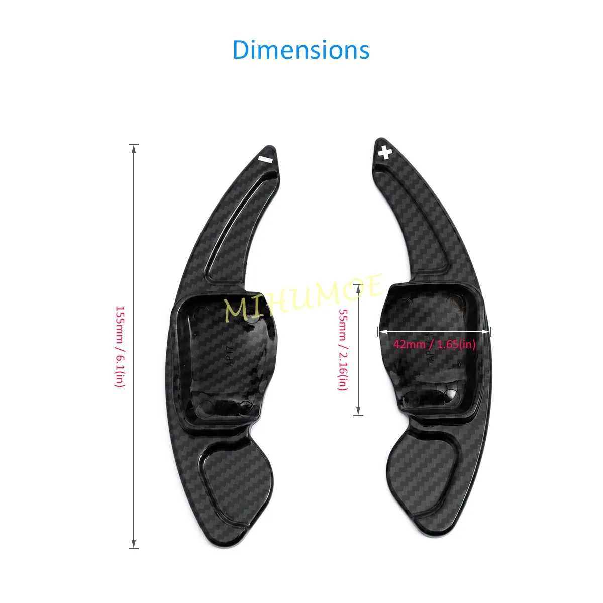 Carbon Fiber Look Steering Wheel Paddle Shifter Extension For VW Golf6 R Passat Tiguan Polo GTI Touareg Eos Scirocco GTS Sharan