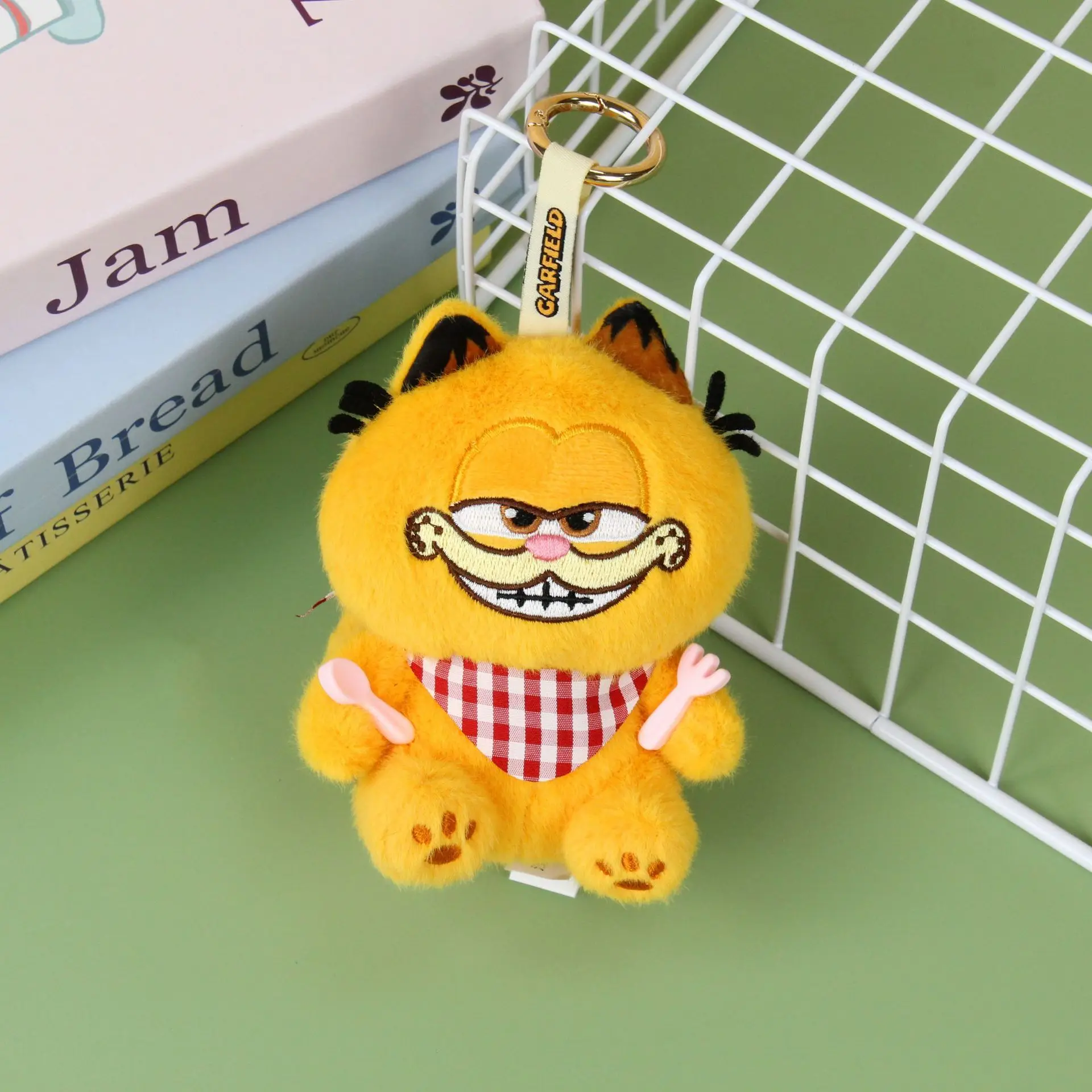 Kawaii Garfield Pizza peluche jouet pendentif dessin animé coton poupées en peluche porte-clés mignon chaton sac à dos fermeture éclair tentures cadeaux de vacances