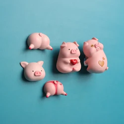 Pink Pig Holding Love Refrigerator Sticker Magnetic Magnet Photo Wall 3D Resin Cultural and Creative Product Personality Gift