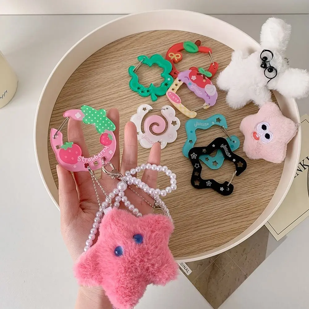 High Quality Acrylic Carabiner Fruit Cupcake Star Shaped Keychain Decor Keychain Holder Key Ring Pendant
