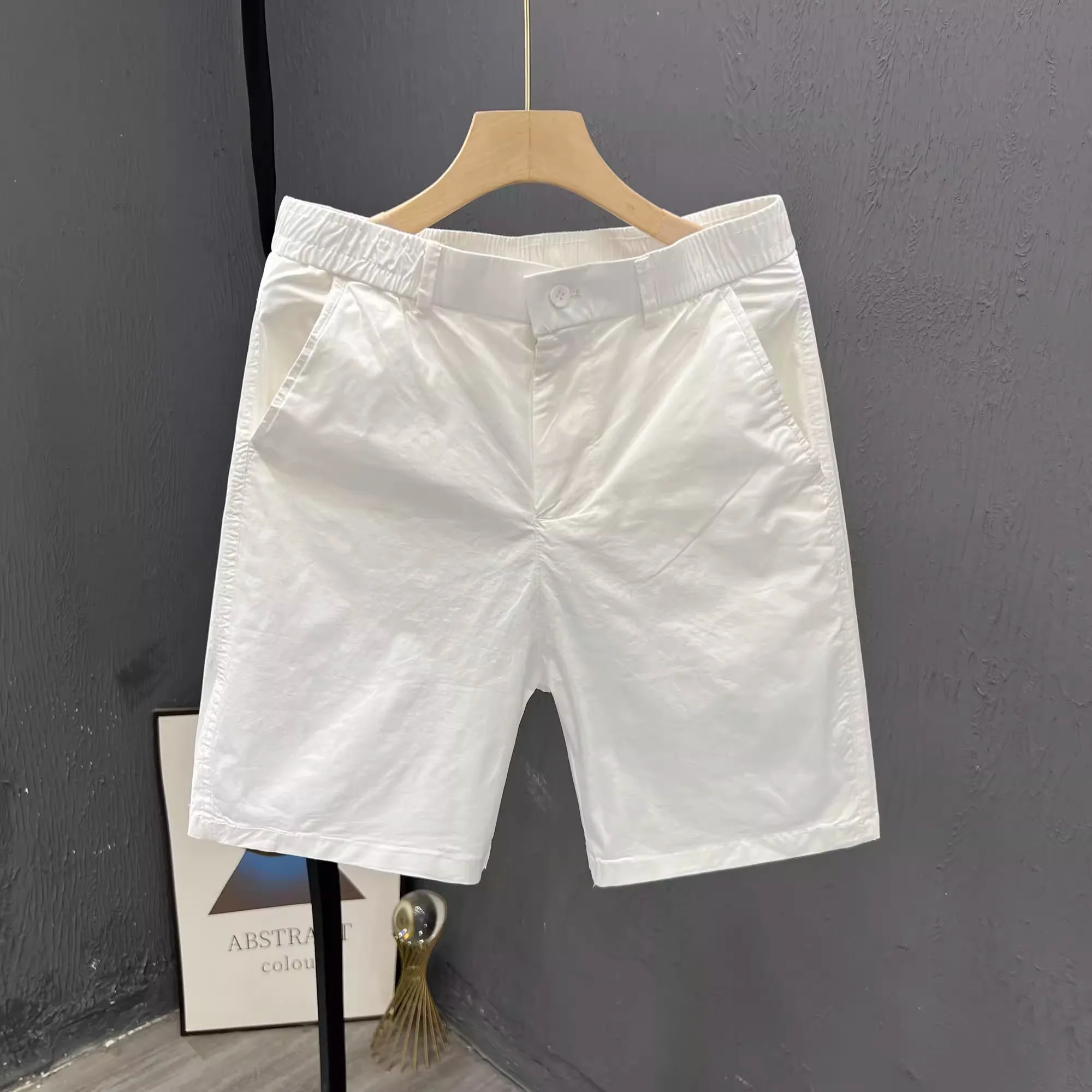 

Summer Thin Casual White Suit orts Loose Sports Four-Five orts Men's Outerwear Work Office Mid-Pants Straight Leg Casual ...