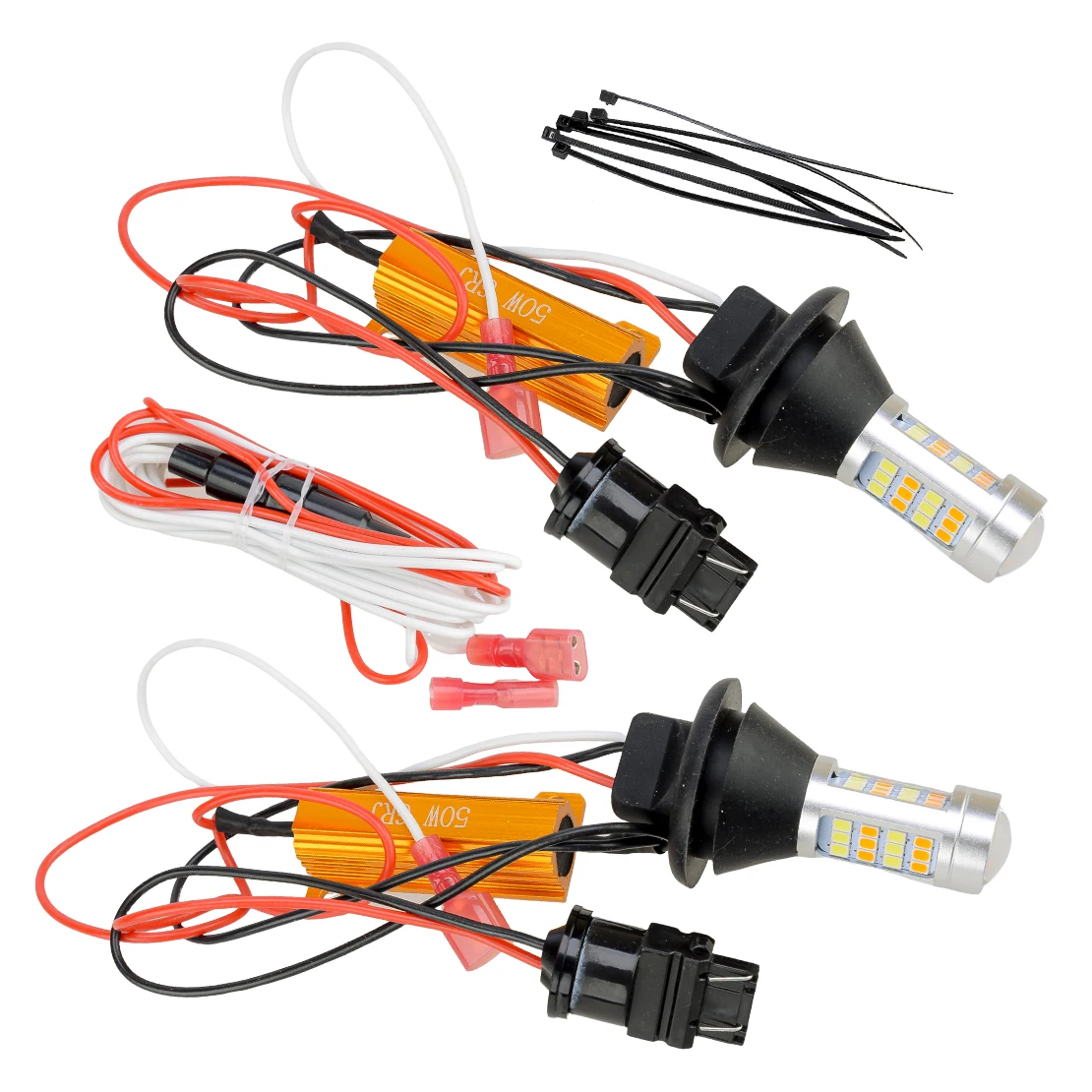 2Pcs Car 00BAU15S 1156 p21w 42SMD T20 W21W WY21W 7440 light Daytime Running Light+Turn Signal Dual Mode DRL LED External Light