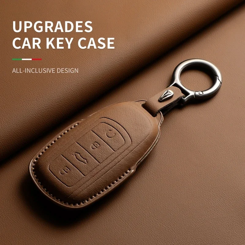 4 Buttons Leather For Chery Tiggo 8 Pro Tiggo 8plus New 5 plus 7pro Car Smart Key Case Cover Shell Bag Protector