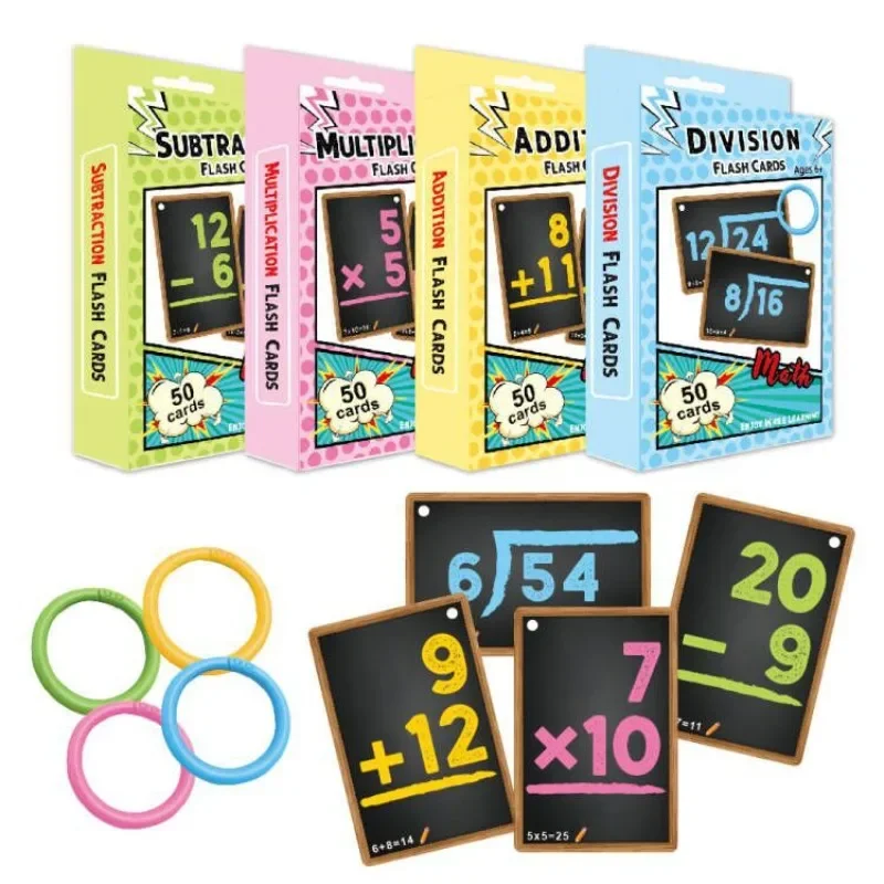 Kids Math Learning Aids Card Early Education Addition Subtraction Multiplication Division Thinking Card Arithmetic Learning Toys