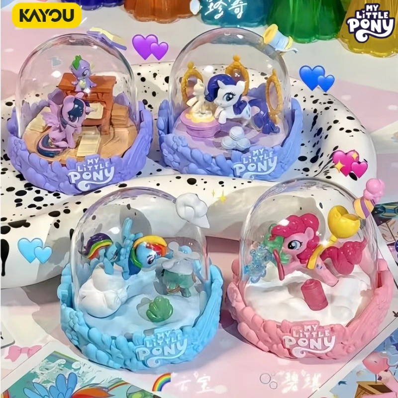 

KAYOU Genuine My Little Pony Mini Scene Blind Box Cartoon Fluttershy Mysterious Box Anime Desktop Ornament Hand Made Toy Gift