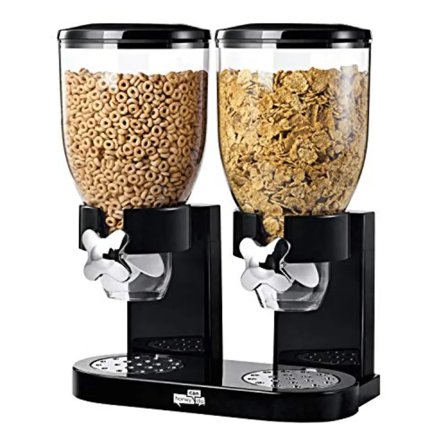 

Honey-Can-Do Dual Dry Food Dispenser Countertop Cereal Dispenser with Portion Control, 17.5 oz Per Canister, Airtight BPA-Free