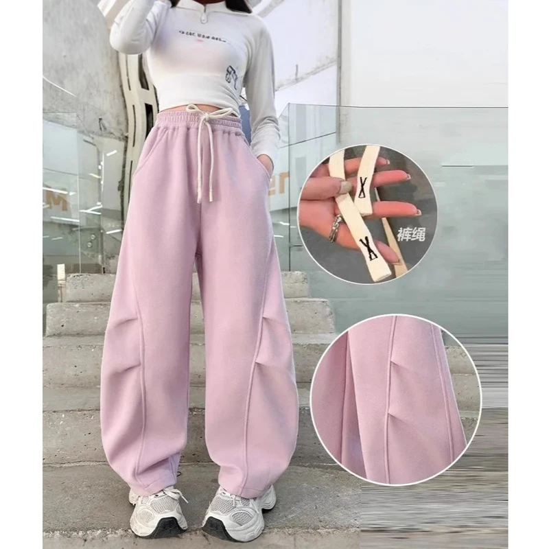 Spring Autumn New Girls Pants Solid Color Fashion Leisure Sweatpants For 5 6 8 10 12 14 Years Teen Girls Stylish Trousers