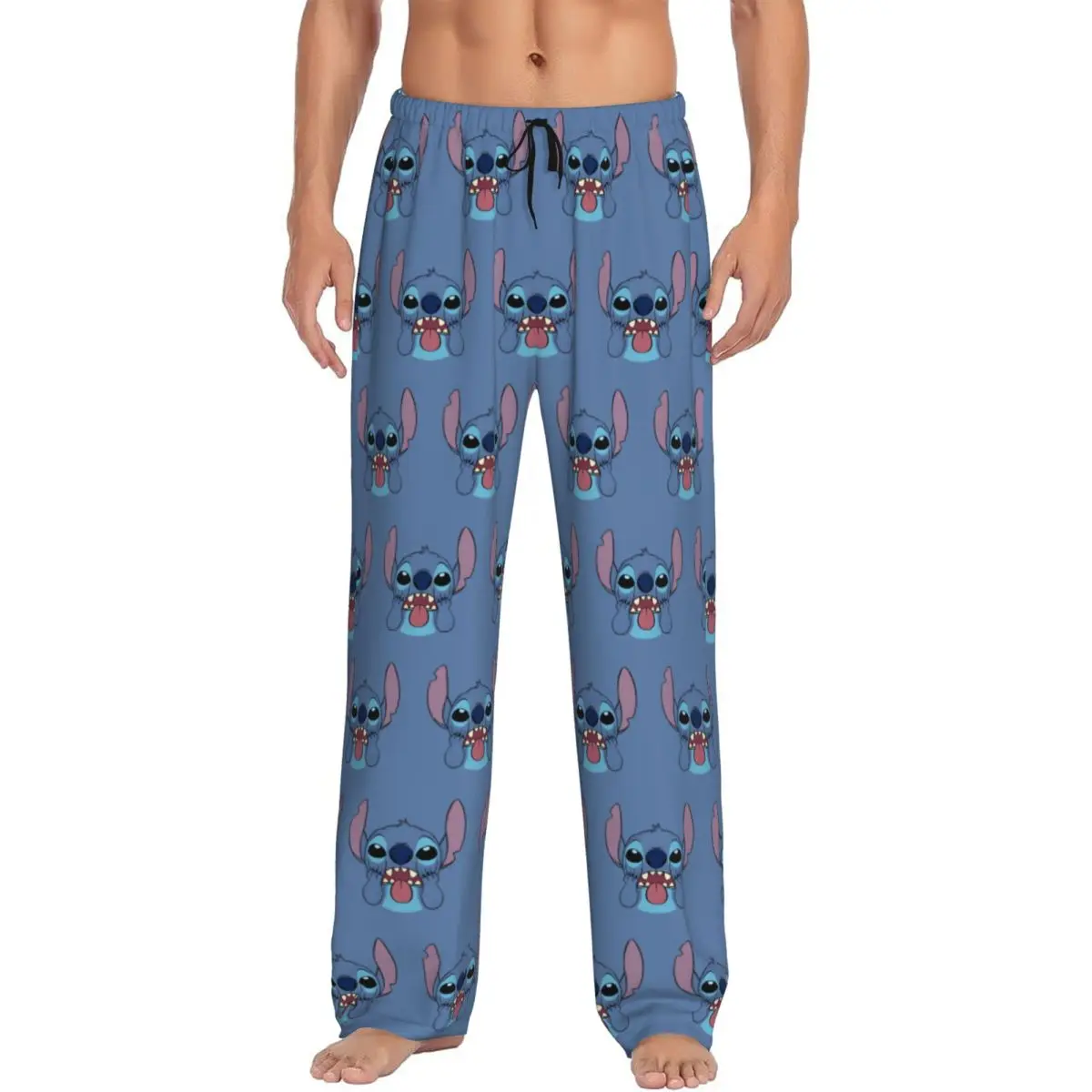 

Custom Print Men Stitch Pajama Pants Cartoons Sleepwear Sleep Lounge Bottoms with Pockets