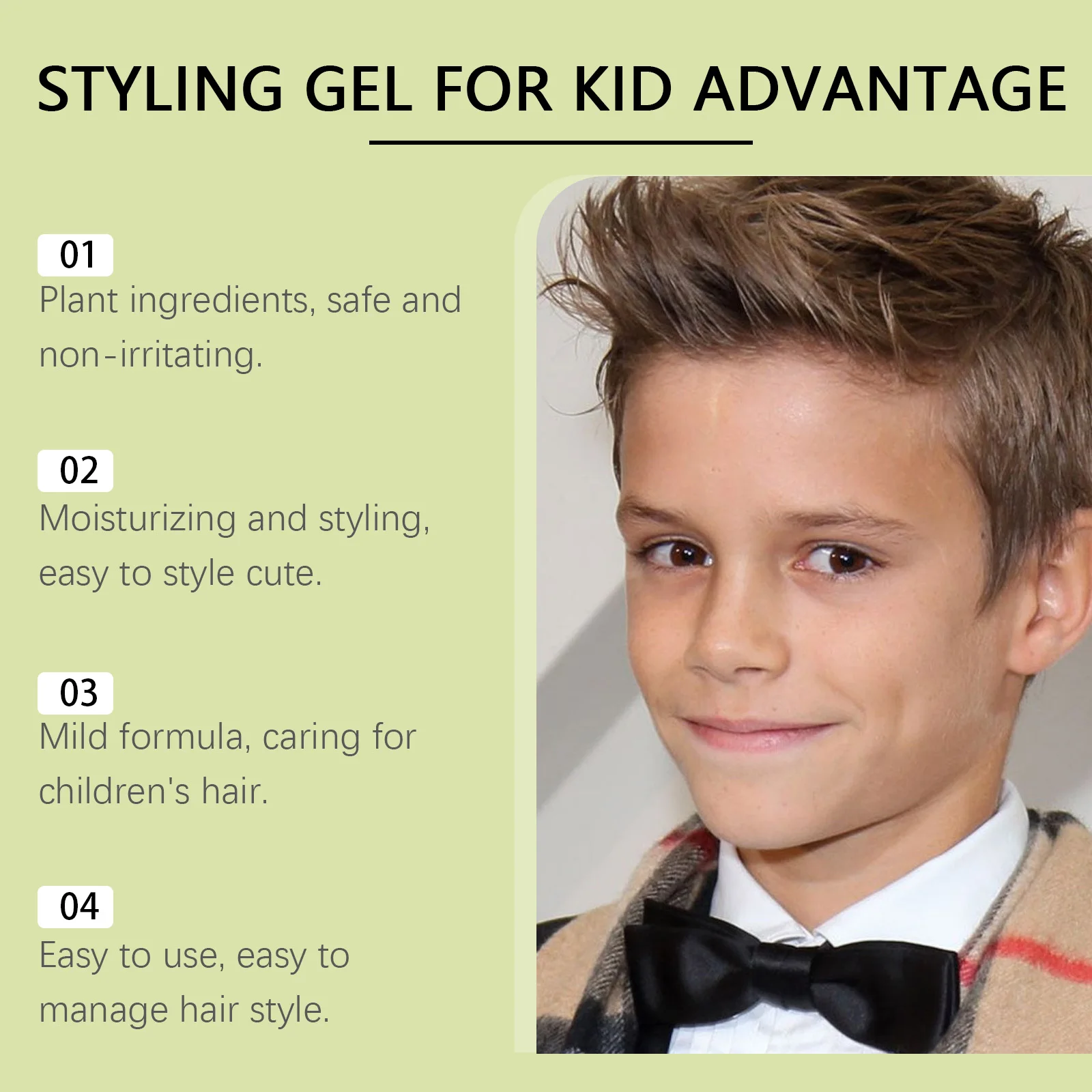 Kids Hair Styling Gel Gel For Natural Hold Mild Jelly Texture Hair Wax Easy To Wash Lightweight Non-Stick Tames Flyaway Hair New