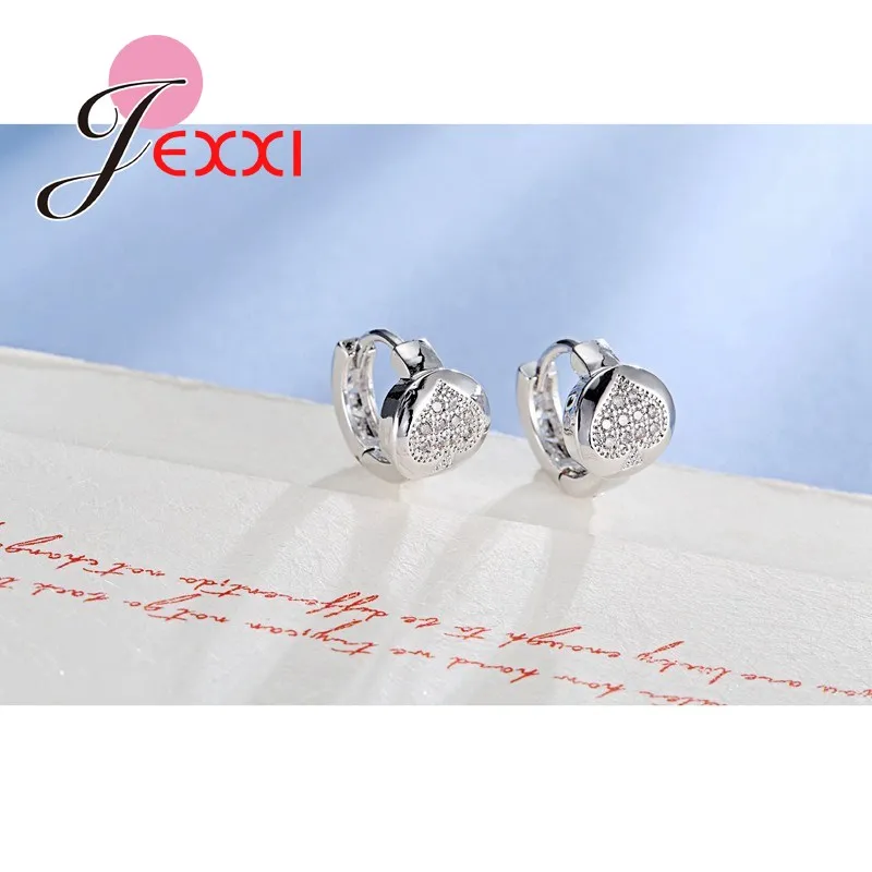 Crystal Peach Heart Love Hoop Earrings High Quality 925 Sterling Silver AAA CZ Crystal Engagement Hottest Jewelry Earring