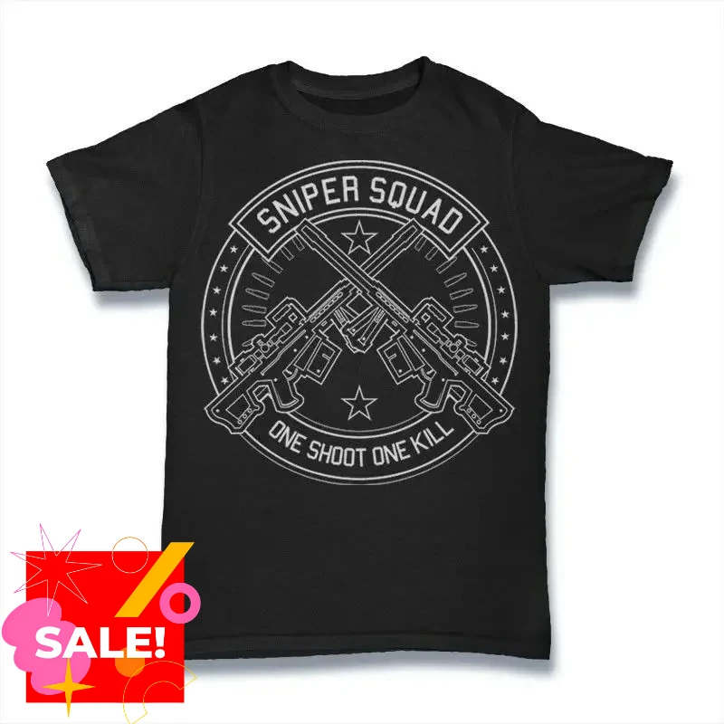 One Shoot One Kill Sniper Squad Circular Sign T-Shirt 100% Cotton O-Neck Summer Short Sleeve Casual Mens T-shirt Size S-3XL