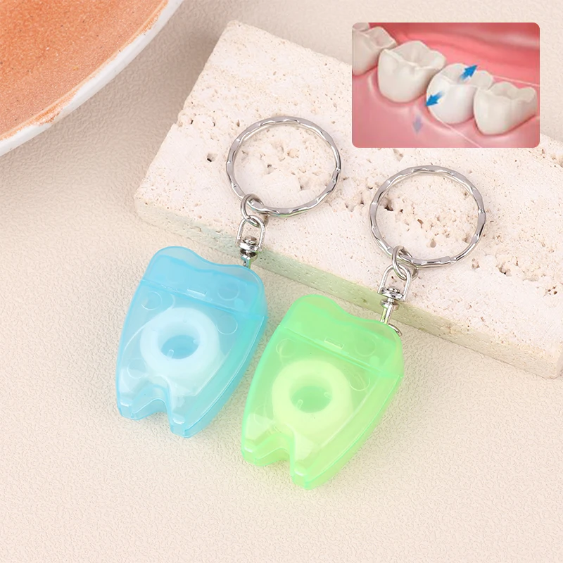 1pc Portable Dental Floss Teeth Clean Keychain For Teeth Cleaning Oral Care Tool