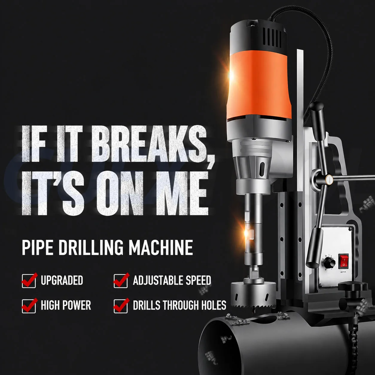 LY 165mm 219mm Drilling Rig Machines Multifunctional for Fire Pipeline Engineering Steel Structure with Adjustable Speed
