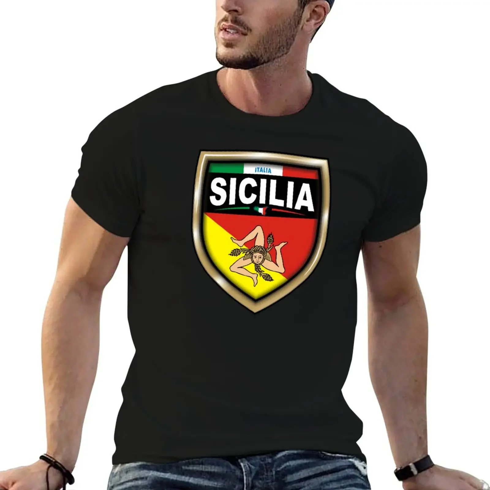 

Sicilia Sicily coat of arms Tri-blend T-Shirt plain Short sleeve tee for a boy cotton t shirt men