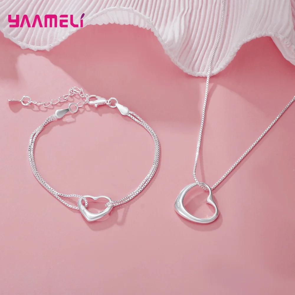 3 Models Real Pure 925 Sterling Silver Jewelry Set for Women High Quality Chains Bracelet Necklace New Fashion Accessories