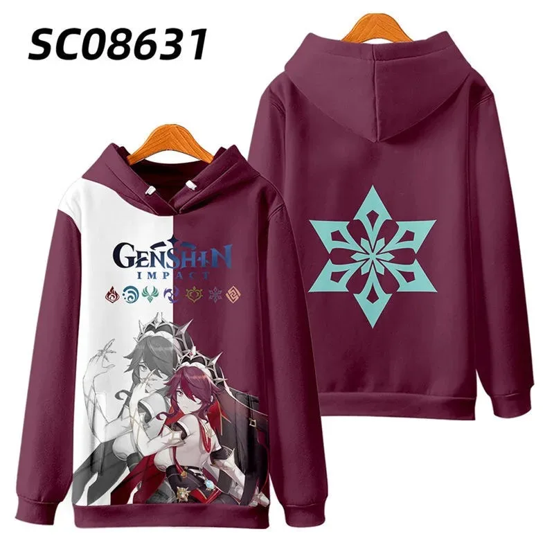 Genshin impact rosaria 3d printing man/woman autumn fashion game hoodies sweatshirt long sleeves pollover