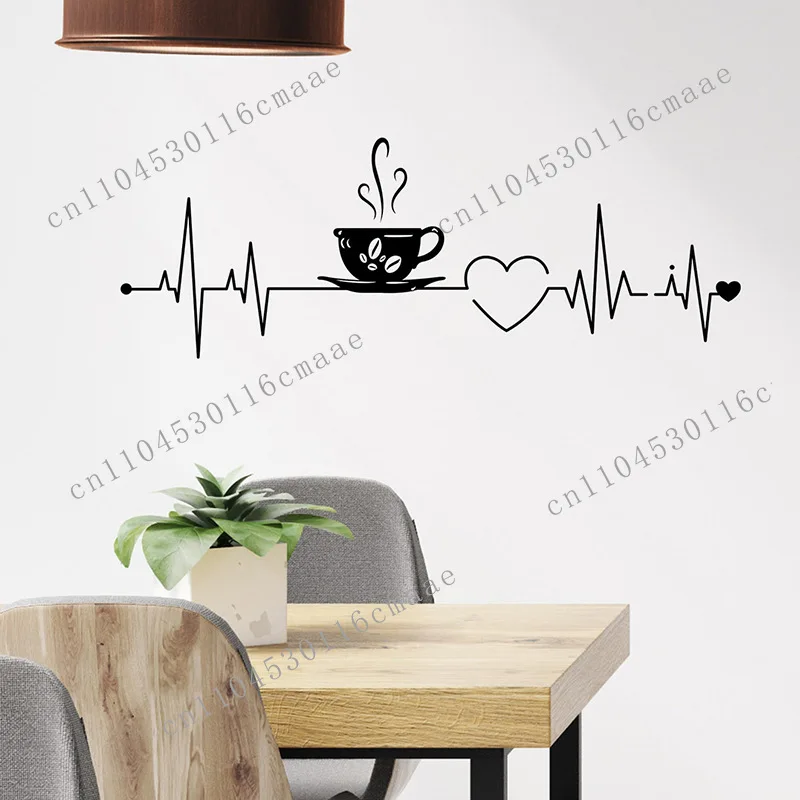Suitable for creative coffee cup cafe milk tea shop beautification decorative wall sticker self-adhesive
